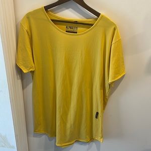 XL Yellow Alphalete Scoop Tee